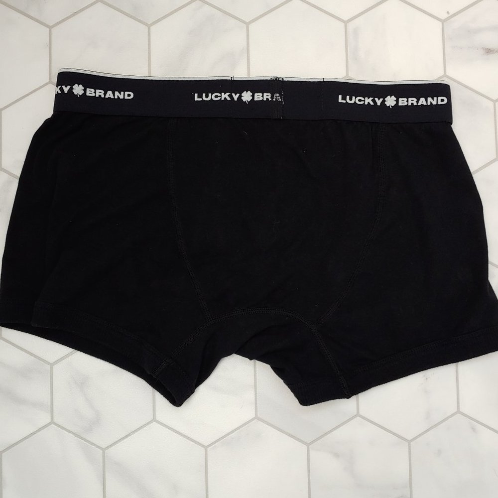 Excellent Used Condition Men's LUCKY ☘️ BRAND Black Boxer Briefs Size Large. - Picture 4 of 10